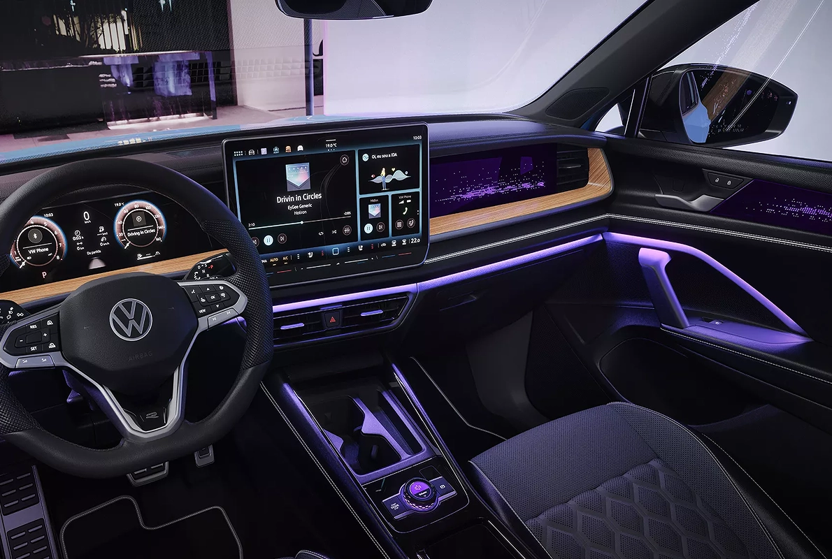 Iluminação ambiente do interior do Novo Tiguan R-Line