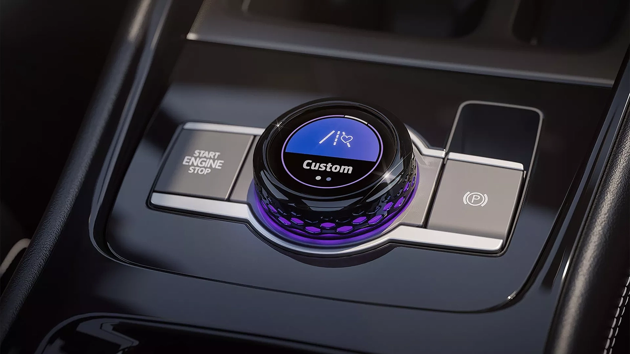 Seletor de experiências no console central do Novo Tiguan R-Line
